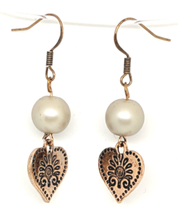 Copper Heart Earrings